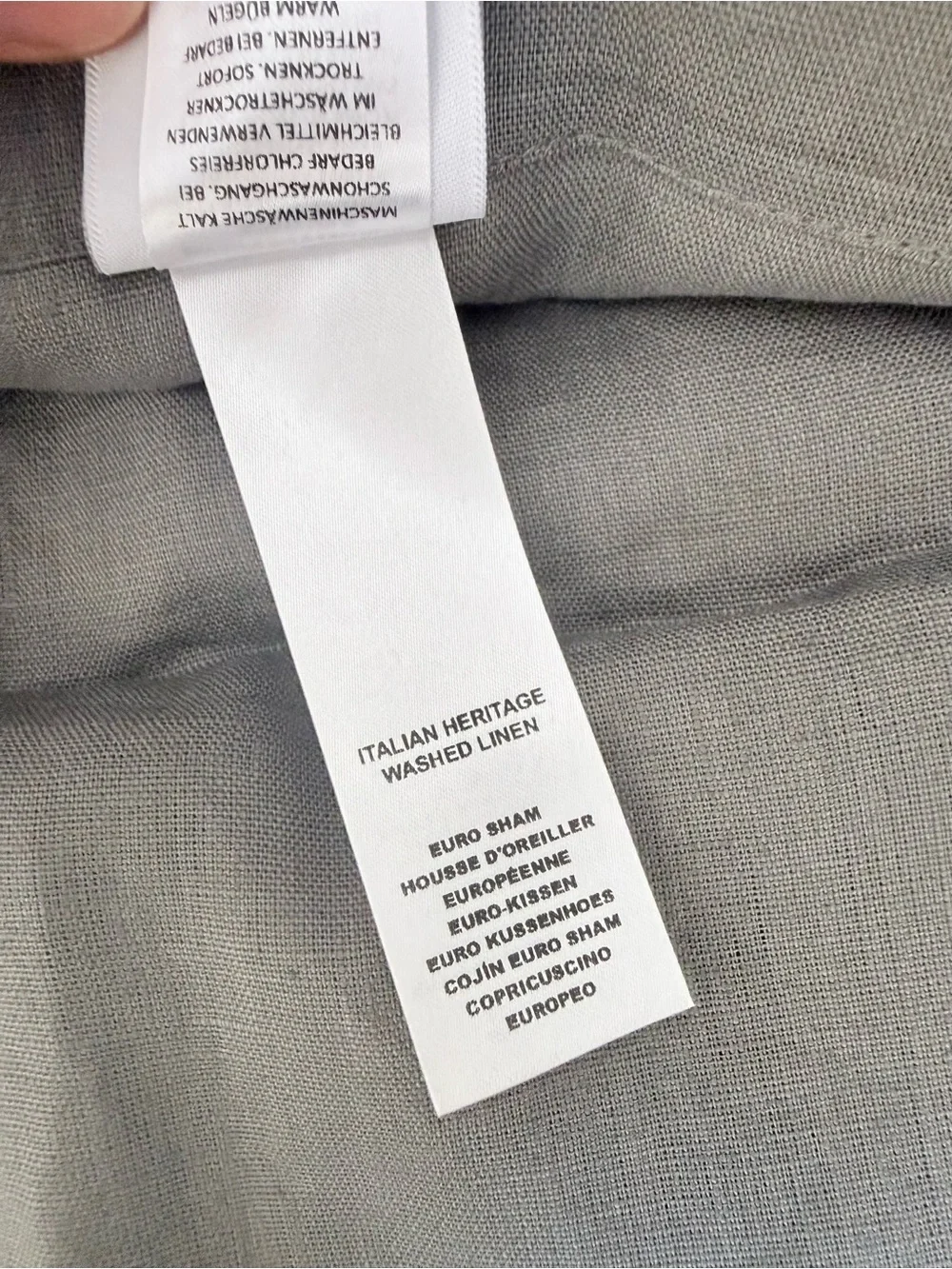 RH Gray Linen Euro Sham NWT